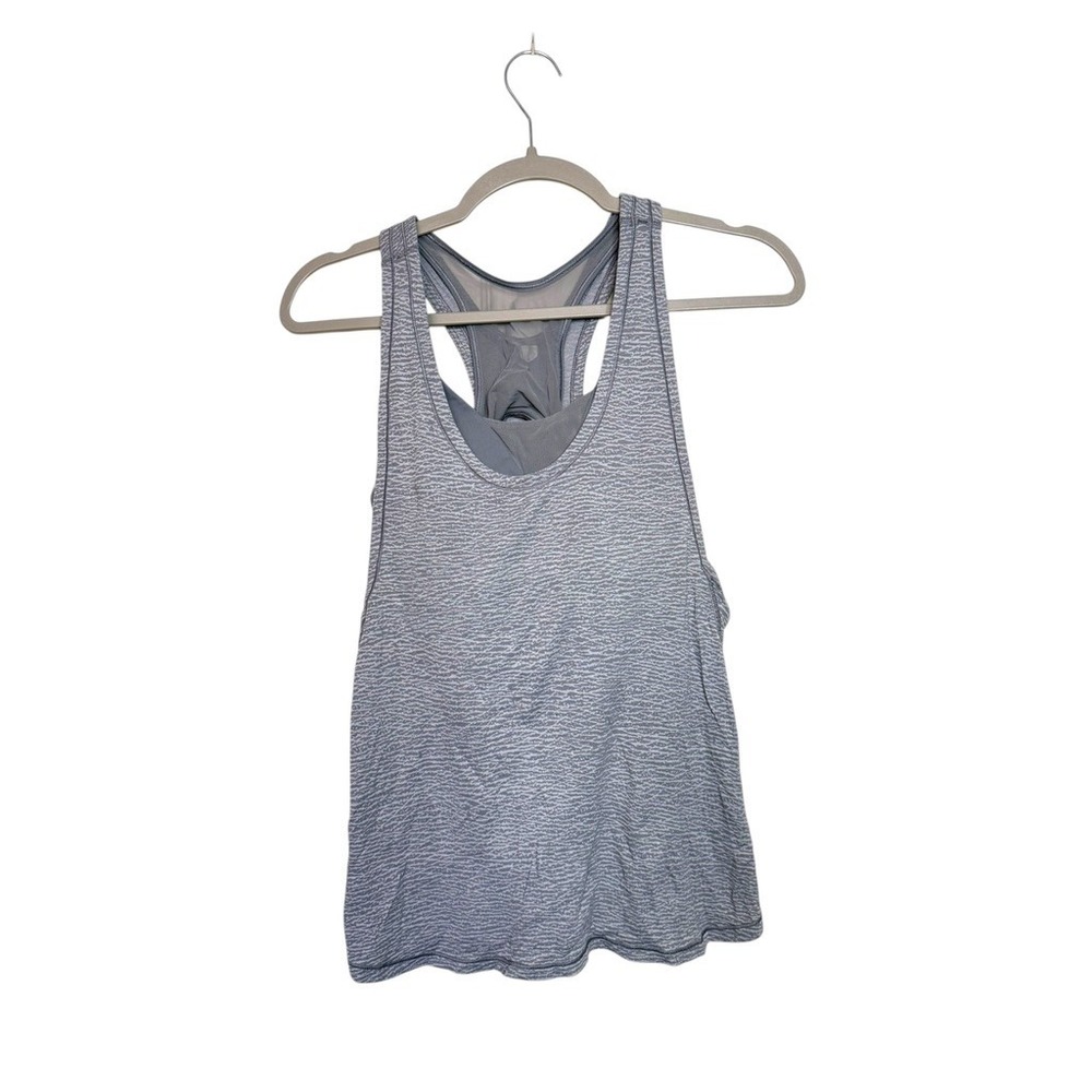Lululemon Grey Space Dye Racerback Tank Top with Built-in‎ Shelf Bra Size 8
